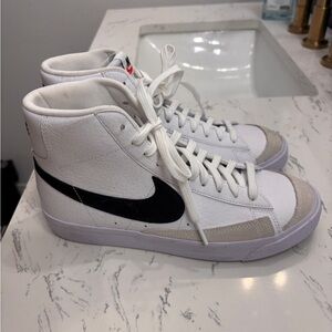 Nike White and Black High-Top Sneakers